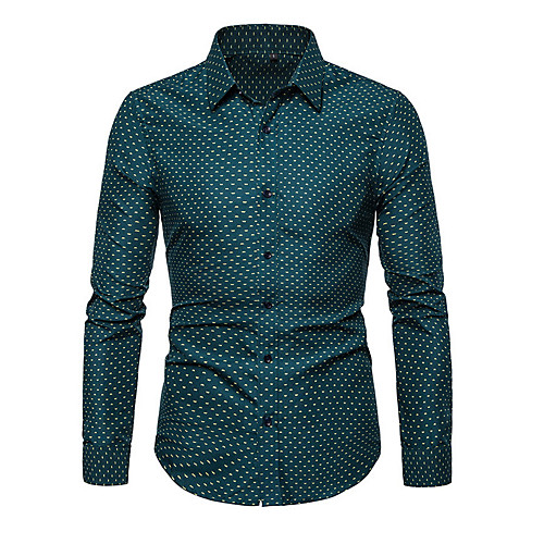

Men's Plus Size Polka Dot Shirt Wine / White / Green / Navy Blue