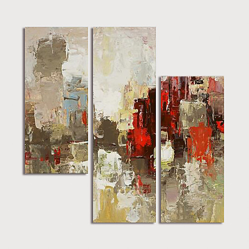 

Oil Painting Hand Painted Vertical Abstract Modern Stretched Canvas / Three Panels