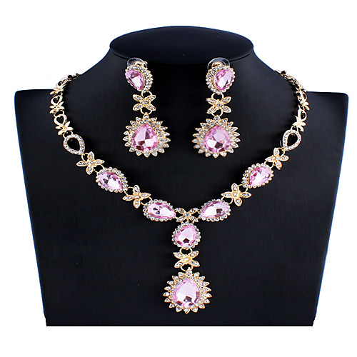 

Women's Multicolor Bridal Jewelry Sets Link / Chain Briolette Drop Stylish Rhinestone Earrings Jewelry Black / Pink / Rainbow For Wedding Party Engagement Gift 1 set