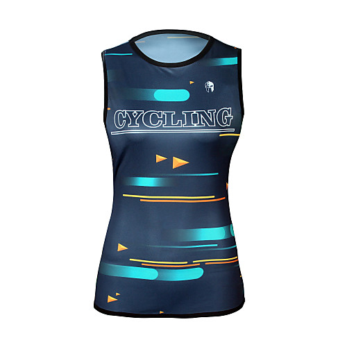 

ILPALADINO Women's Sleeveless Cycling Jersey Elastane Blue Geometic Bike Jersey Top Road Bike Cycling UV Resistant Quick Dry Moisture Wicking Sports Clothing Apparel