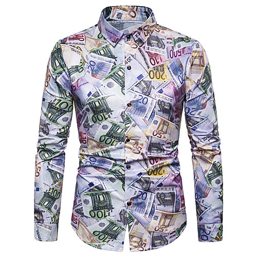 

Men's Shirt Graphic Geometric Print Tops Rainbow