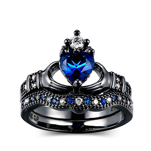 

Women Ring Cubic Zirconia Blue Alloy Heart Elegant Trendy 2pcs 6 7 8 9 10 / Women's / Wedding