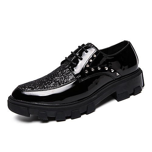 

Men's Fall / Spring & Summer Casual / British Daily Party & Evening Oxfords Leather Breathable Non-slipping Wear Proof Black