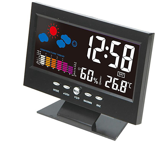 

Electronic Digital LCD Desk Clock Temperature Humidity Monitor Clock Thermometer Hygrometer Weather Forecast Table Clock