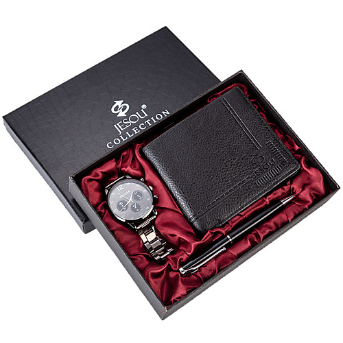 

Men's Steel Band Watches Analog Quartz Gift Set Casual Chronograph Creative Casual Watch / Two Years