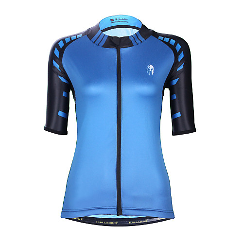 

ILPALADINO Women's Short Sleeve Cycling Jersey Elastane Blue Solid Color Bike Jersey Top Road Bike Cycling UV Resistant Quick Dry Moisture Wicking Sports Clothing Apparel