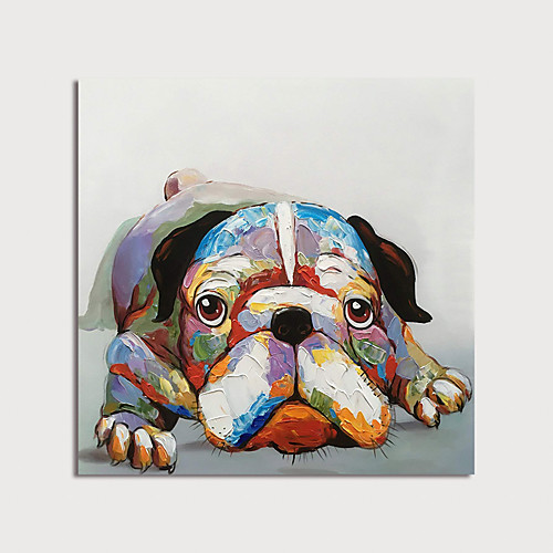 

Oil Painting Hand Painted Square Animals Modern Stretched Canvas