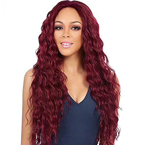 

Synthetic Wig Curly Middle Part Wig Long Light Brown Black / White Black / Burgundy Brown / Burgundy Synthetic Hair 26 inch Women's Fashionable Design Women Synthetic Dark Brown Light Brown