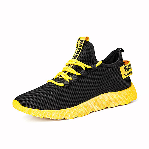 

Men's Summer / Fall Sporty / Casual Athletic Daily Trainers / Athletic Shoes Running Shoes / Walking Shoes Knit Breathable Black and White / Black / Red / Black / Yellow