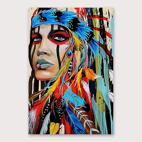 

Oil Painting Hand Painted Vertical People Modern Stretched Canvas