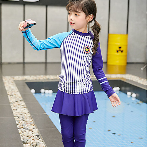 

Girls' Rash Guard Dive Skin Suit Diving Suit UV Sun Protection Quick Dry Full Body 3-Piece - Swimming Patchwork Autumn / Fall Spring Summer / Winter / High Elasticity / Kid's