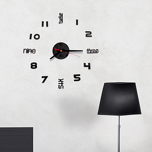 

Modern Style / Fashion Acrylic Round Classic Theme Indoor Battery Decoration Wall Clock Yes Black No 6060cm