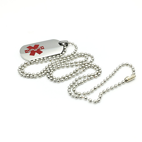 

Men's Women's Pendant Necklace Stainless Steel Red / White 65 cm Necklace Jewelry 1pc For Daily