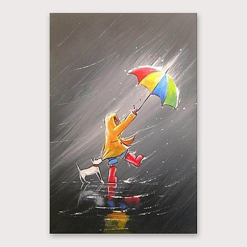 

Oil Painting Hand Painted Vertical Abstract Modern Stretched Canvas