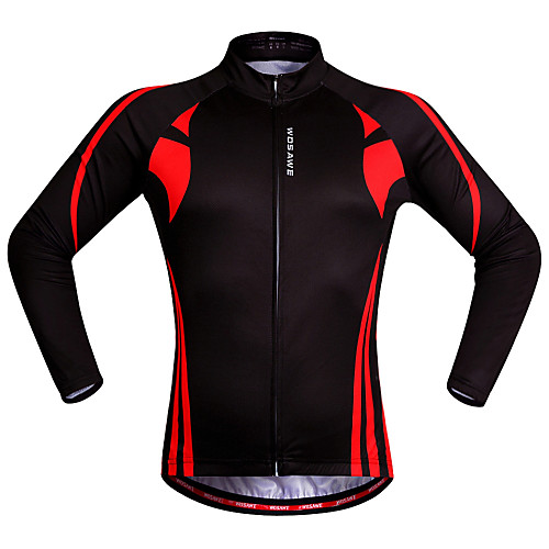 

WOSAWE Men's Women's Long Sleeve Cycling Jersey Winter Red / black Patchwork Plus Size Bike Sweatshirt Jersey Top Mountain Bike MTB Road Bike Cycling Breathable Quick Dry Anatomic Design Sports
