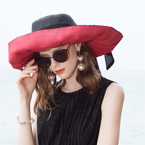 

Natural Fiber Straw Hats with Bowknot / Ribbons 1pc Casual / Daily Wear Headpiece