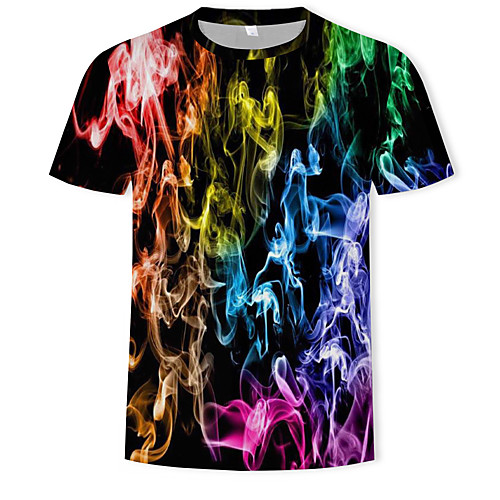 

Men's 3D Graphic Print T-shirt - Cotton Round Neck Rainbow