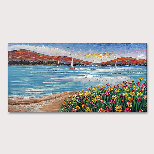 

Oil Painting Hand Painted - Landscape Abstract Landscape Modern Stretched Canvas