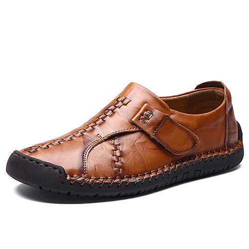 

Men's Spring & Summer / Fall & Winter Classic / British Daily Outdoor Loafers & Slip-Ons Walking Shoes Leather / Nappa Leather Breathable Wear Proof Light Brown / Dark Brown / Black