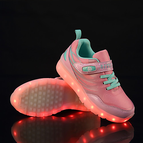 

Boys' / Girls' LED / LED Shoes / USB Charging Knit Sneakers LED Shoes Walking Shoes LED / Luminous Pink / Green / Blue Summer / Fall / Color Block / Rubber
