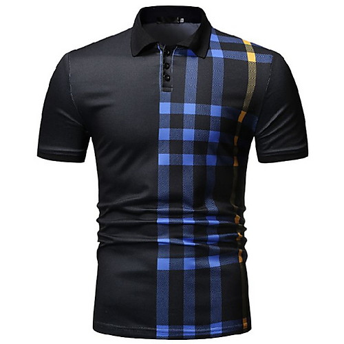 

Men's Golf Shirt Striped Short Sleeve Outdoor clothing Tops Casual / Daily Casual / Sporty Shirt Collar White Black Navy Blue