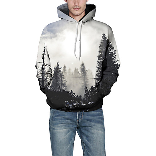 

Men's Hoodie Geometric Hooded Basic White M L XL XXL XXXL