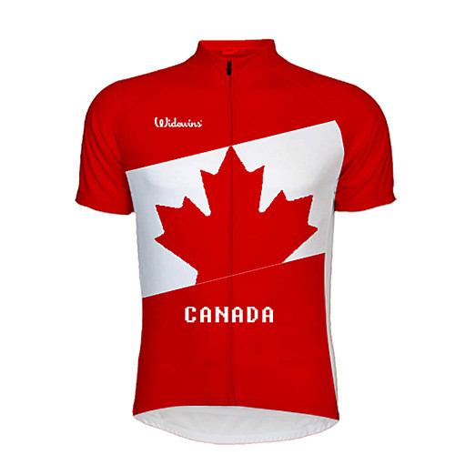 

21Grams Canada National Flag Men's Short Sleeve Cycling Jersey - Red / White Bike Top UV Resistant Breathable Quick Dry Sports Terylene Mountain Bike MTB Road Bike Cycling Clothing Apparel