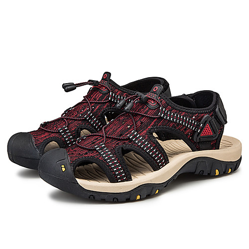 

Men's Hiking Shoes Breathable Comfortable Travel Walking Summer Black Red