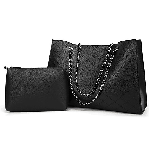 

Women's Chain Polyester / PU Bag Set Solid Color 2 Pieces Purse Set Black / Brown / Almond