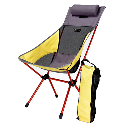 

BEAR SYMBOL Camping Chair with Pillow Waterproof Portable Lightweight Mini 7075 Aluminium Mesh Oxford for 1 person Fishing Beach Camping Traveling Autumn / Fall Spring Light Yellow / Foldable