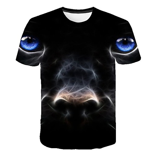 

Men's 3D Print T-shirt Daily Round Neck Black / Short Sleeve