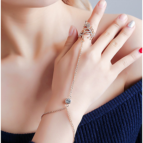 

Women's Ring Bracelet / Slave bracelet Geometrical Botanical Trendy Alloy Bracelet Jewelry Gold / Silver For Carnival Holiday Club