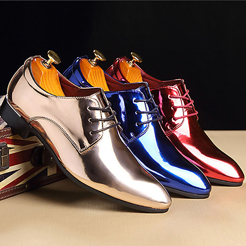 

Men's Oxfords Formal Shoes Business British Daily Party & Evening Patent Leather Red Blue Gold Spring & Summer Fall & Winter