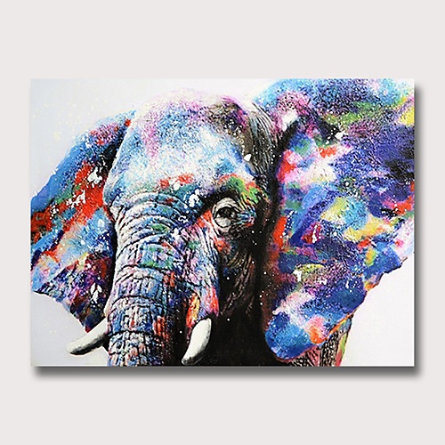 

Oil Painting Hand Painted - Abstract Animals Modern Rolled Canvas