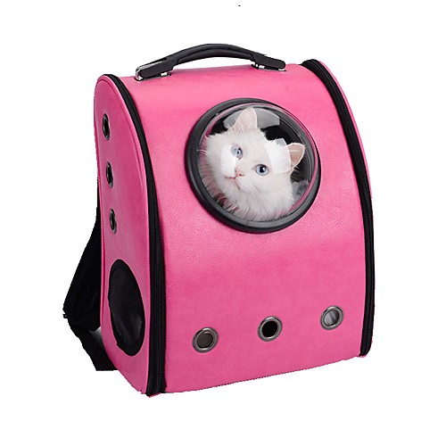 

Cat Carrier Bag & Travel Backpack Portable Travel Cute Solid Colored Cartoon Oxford Cloth Yellow Fuchsia Pink