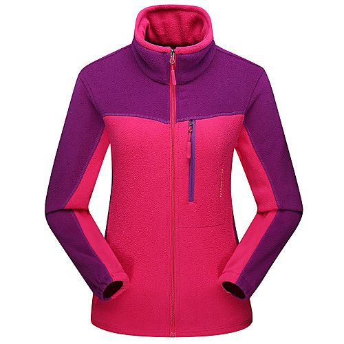 

Men's Hiking Fleece Jacket Winter Outdoor Patchwork Thermal Warm Windproof Breathable Warm Winter Jacket Hunting Climbing Camping / Hiking / Caving Purple Yellow Red Fuchsia