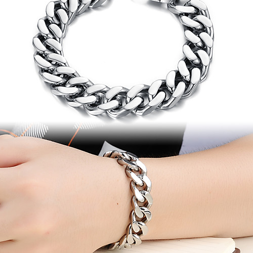 

Men's Chain Bracelet Link Bracelet Crossover Precious Stylish Unique Design Punk Trendy Rock Titanium Steel Bracelet Jewelry Silver For Party Gift Daily Carnival Club