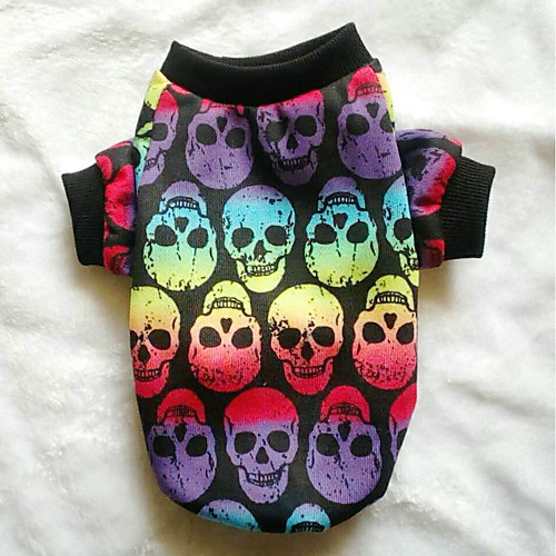 

Dogs Sweatshirt Dog Clothes Black Rainbow Costume Poly / Cotton Blend Skull Halloween XS S M L XL XXL