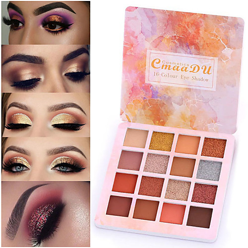 

Brand CmaaDu 16 Color Shiny Metal Pearl Eye Shadow Waterproof Matte Eyeshadow Lasting Eye Makeup