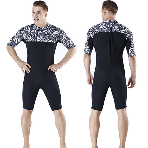 

MYLEDI Men's Shorty Wetsuit 2mm SCR Neoprene Diving Suit Anatomic Design Stretchy Short Sleeve Back Zip - Swimming Water Sports Solid Colored Autumn / Fall Spring Summer / Winter