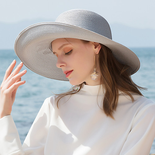 

Polyester Straw Hats with Solid 1pc Casual / Daily Wear Headpiece