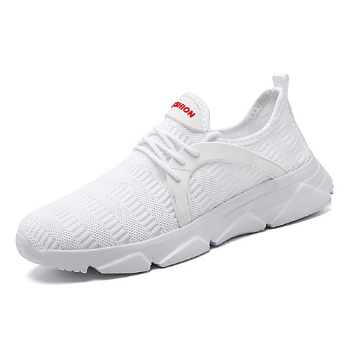 

Men's Spring & Summer Sporty Athletic Trainers / Athletic Shoes Running Shoes PU / Elastic Fabric Non-slipping White / Black / Red