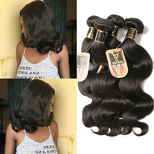 

3 Bundles Brazilian Hair Body Wave Unprocessed Human Hair 300 g Natural Color Hair Weaves / Hair Bulk Bundle Hair One Pack Solution 8-28 inch Natural Color Human Hair Weaves Odor Free Best Quality