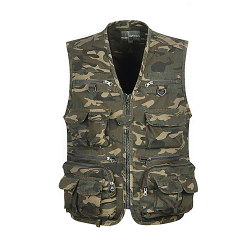 

Men's Vest / Gilet Windproof Breathability Heat Retaining Winter Fishing Daily Wear / Cotton / Camo / Camouflage