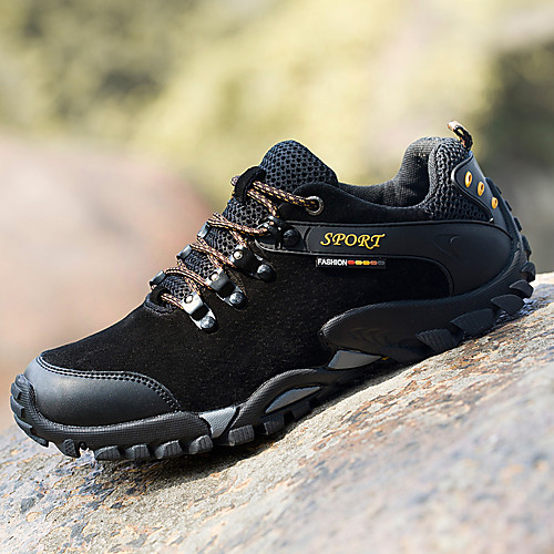 

Men's Hiking Shoes Lightweight Breathable Anti-Slip Comfortable Hiking Climbing Autumn / Fall Spring Black Gold Grey Dark Blue