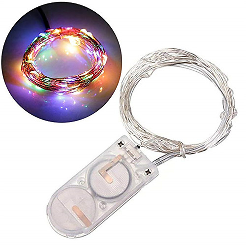 

1pcs Fairy Lights 1M 10LED Wedding Party Decoration Led Christmas Copper String Light CR2032 Battery Operated