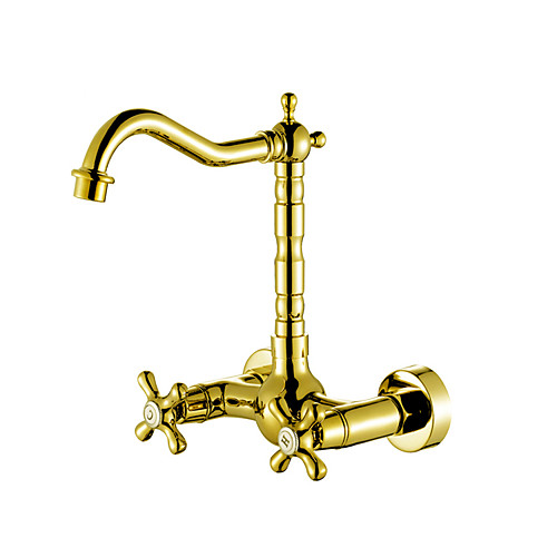 

Bathroom Sink Faucet / Faucet Set - Widespread Antique Copper / Gold / Rose Gold Other Two Handles Two HolesBath Taps