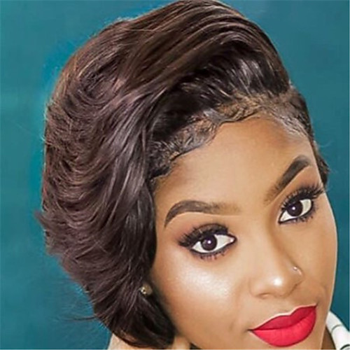 

Synthetic Wig kinky Straight Middle Part Wig Long Light Brown Synthetic Hair 14 inch Women's Women Brown