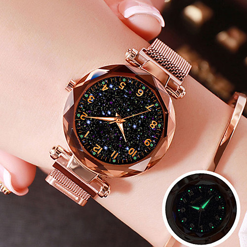 

Women's Quartz Watches Magnetic Fashion Black Blue Purple Stainless Steel Chinese Quartz Black Purple Rose Gold Water Resistant / Waterproof Casual Watch Cool 30 m 1 pc Analog One Year Battery Life