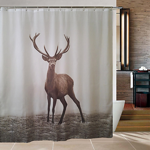 

Shower Curtains Modern Polyester Machine Made Waterproof Bathroom